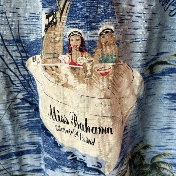 Tommy Bahama short sleeve button down SILK Hawaiian, fishing, Size XL EUC - Picture 6 of 7